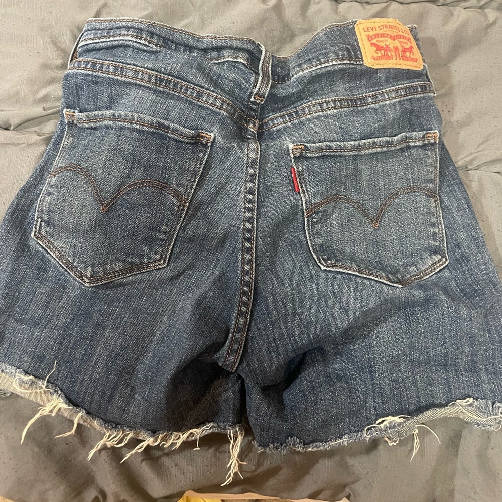 Levi's Blue Jean Shorts Distressed Hem